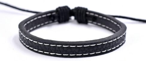 3pcs Punk Angel Wing Woven Ethnic Tribal Rope Leather Surfer Bracelet for Men Women Real Leather Braided Cuff Wrap Wristband Adjustable String Wave Biker Black Male Son BFF Bracelets Gifts in Kuwait