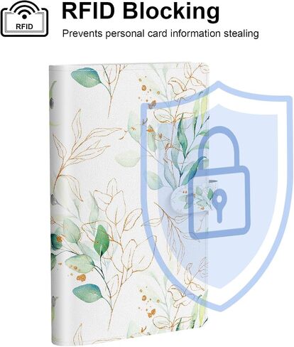 منظم بطاقات العمل من Rouidr، حامل بطاقات ائتمان الأعمال RFID مع 96 فتحة للبطاقات، محفظة بطاقات جلدية محمولة للنساء، أوراق الأوكالبتوس in Kuwait