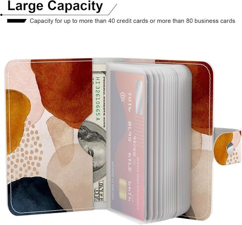 Rouidr Business Card Organizer, RFID Business Card Holder, Small Slim Leather Cards Book, Pocket Name Card Holder Wallet for Women(Black Gold Marble) in Kuwait