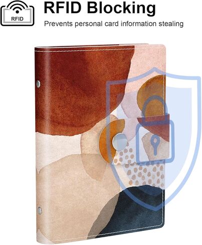 Rouidr Business Card Organizer, RFID Business Card Holder, Small Slim Leather Cards Book, Pocket Name Card Holder Wallet for Women(Black Gold Marble) in Kuwait