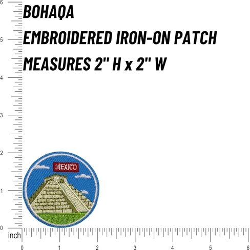 BOHAQA 2Pcs Chichen Itza Patch 2" - Cool Aztec Mexico Patches for Backpacks - Iron On/Sew On in Kuwait