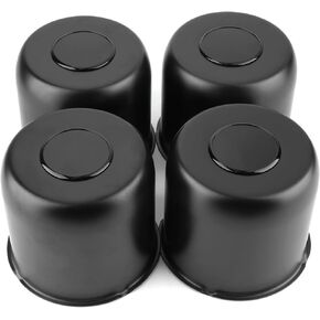 RTRHINOTUNING 4 PCS 4.88in Stainless Steels Wheel Center Caps for 4.88in Trailer Truck Rim Center Hole, Matte Black Hub Caps