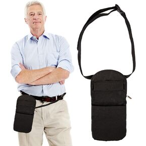 Nephrostomy Tube and Drainage Bag Cover with Adjustable Waist Strap & Catheter Pipe Cover for Nephrostomy Outer Bag Holder(Black)