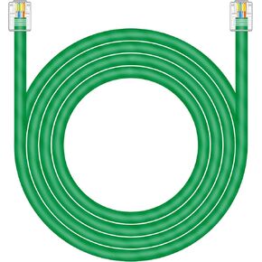 كابل بيانات CAT5E RJ11 كابل DSL بطول 6 أقدام كابل مودم DSL عالي السرعة UTP متوافق مع ATT RJ11 6P4C ذكر إلى ذكر أخضر - 6 أقدام in Kuwait