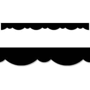CTP Black Stylish Scallops EZ Border Bulletin Board Border for Classroom (Creative Teaching Press 10457), White, 48 ft per Package