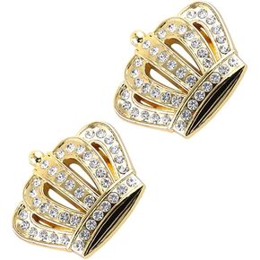 2PCS Bling Crown Crystal Diamond Crown Emblems Stickers Decals Decoration, Car Side Rear Trunk Emblem Universal Exterior & Interior Car Accessory (Silver Big)