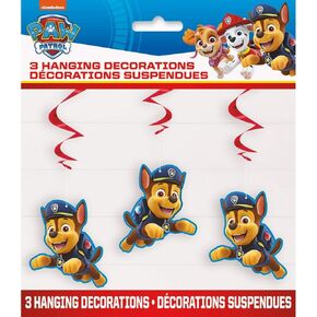 Paw Patrol Hanging Swirl Decorations - 26" (Pack of 3) - Eye-Catching Party Atmosphere Accessory, Perfect for Kids' Celebrations