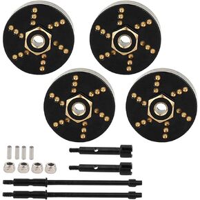 Heavy Duty Brass Black Coating Wheel Hubs Counter Weight Brake Disc with Extended CVD Driver Shaft for Axial SCX24 Deadbolt C10 Gladiator Bronco 1/24 RC Crawler Upgrade Parts