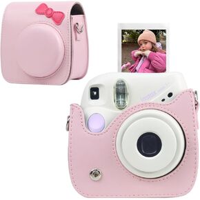 CAIYOULE Case for Fujifilm Instax Mini 7+/7s/7c Instant Film Camera Protective Bag with Adjustable Shoulder Straps(No Camera)-Brown