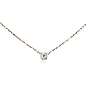Hoops & Loops 925 Sterling Silver Cubic Zirconia Solitaire Tiny Choker Necklace for Women Teen Girls, Silver, Yellow Gold, Rose Gold