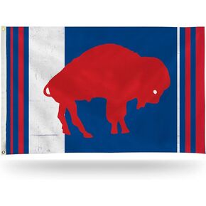 Rico Industries NFL Buffalo Bills 3-Foot by 5-Foot Single Sided Banner Flag with Grommets