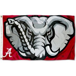 Alabama Crimson Tide Elephant Head Flag Large 3x5