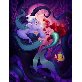 SXSJEIOU 5D Ariel Princess Diamond Painting Kits for Adults DIY Diamond Art Full Drill Embroidery Craft Kits for Home Wall Decor 12 X 16 Inch