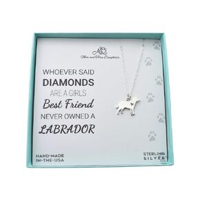 Labrador Retriever Necklace in Sterling Silver on an 18 inch Sterling Silver Cable Chain. Labrador Gifts. Labrador Necklace. Gifts for Women. Gift for Dog Mom. Jewelry for Women.