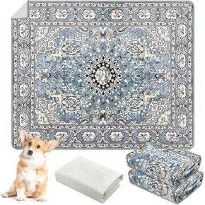 Washable Pee Pads for Dogs with Non-Slip Rug Pad, (2 Pack, 36"x42") Reusable Puppy Pads Super Leakproof Dog Traning Pads Whelping Pad for Dogs, Puppies, Doggie(Blue-2)