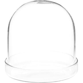 Plymor 4" x 7" Glass Display Dome Cloche (Clear Glass Tray Base)