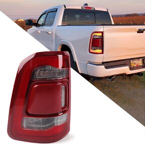 RH Tail Light Assembly Compatible with Dodge Ram 2019-2023 Rear Lamps Blind Spot Module Can Be Installed Right Passenger Side Rear Light CH2801217