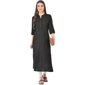Pistaa's Women's Cotton Straight Kurta