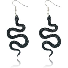 Snake Earrings for Women, Silver Long Serpent Earrings Taylor Reputation Snake Earrings Punk Gothic Earrings for Teen Girls, Vintage Snake Jewelry Inspired Fans Gift for Halloween