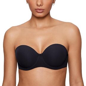 Women's Inbarely Plus Strapless Bra Anti-Slip Sexy Underwire Seamless Full Coverage Lightly Lined Bras
