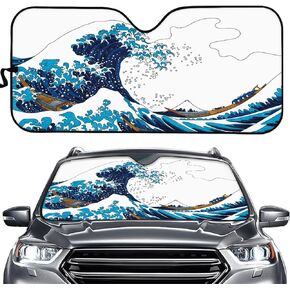 Purple Sunset Beach Palm Tree Windshield Sun Shade Foldable Car Front Window Sunshade for SUV Truck Universal Auto Sun Blocker Visor Protector Blocks UV Rays and Keeps Your Vehicle Cool
