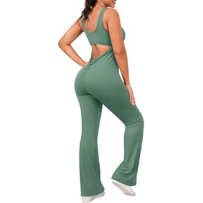 جمبسوت LILBETTER للنساء، جمبسوت بدون خياطة لليوجا قطعة واحدة، قطع علوية بدون أكمام، جمبسوت للتمرين in Kuwait