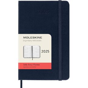 Moleskine Classic 12 Month 2025 Daily Planner, Hard Cover, Pocket (3.5" x 5.5"), Sapphire Blue, 400 pages