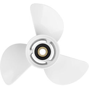 13 1/4x17 -K Aluminum Outboard Propeller Compatible with Yamaha Outboard Engines 60HP 70HP 75HP 80HP 85HP 90HP 115HP 130HP,15 Tooth,RH,White Aluminum Outboard Propeller 6E5-45945-01-EL