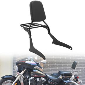 [Ship From USA] Motaux Passenger Sissy Bar with Luggage Rack Backrest for Yamaha V Star 1300 XVS1300 XVS1300A XVS950 Midnight 2007-2015, Black