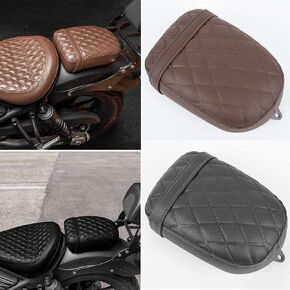 Rear Passenger Cushion Seat +Front Driver Cushion Seat Rear Pillion Pad fit for H-onda Rebel CMX 300 CMX 500 Rebel 300 Rebel 500 2017 2018 2019 2020 2021 2022 2023 2024 (Rear Passenger Seat-Brown)