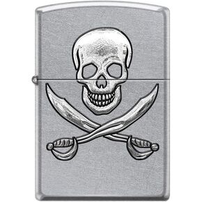Zippo Lighter-Pirate Flag 3D Street Chrome Windproof Lighter #Z5390