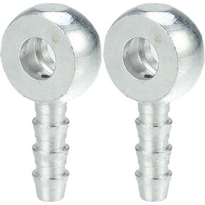 ACROPIX 8mm ID 8mm OD Banjo Bolt Hose Barb Fittings Universal Banjo Fitting Fuel Line Adapter Connector for Motorcycle Car Silver Tone - Pack of 2