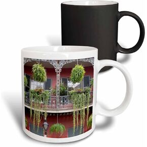 3dRose USA, Louisiana, New Orleans, French Quarter Mug, 11 oz, Black