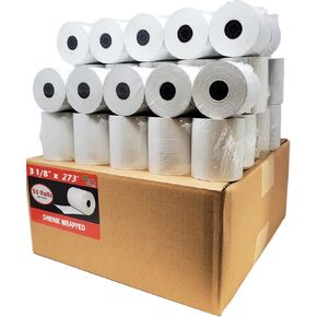 BuyRegisterRolls - (1 Case) 3-1/8" x 273' (53 GSM Paper Thickness) Honeycomb Core BPA Free Premium A Grade PoS Thermal Receipt Printer Paper…
