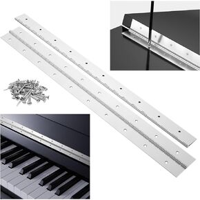 Wide Piano Hinges 24Inch x 3Inch, 2PCS Heavy Duty Stainless Steel Piano Hinge, Continuous Hinge Door Hinges for Woodworking Toolboxes Cabinets Boat Panels, 0.06" Leaf Thickness