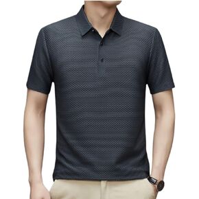 MASUL.Summer Business Solid Color Simple Men's Turtleneck Polo Shirt Short Sleeve Men's T-Shirτ