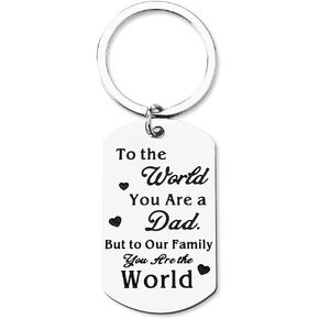 سلسلة مفاتيح هدايا عيد ميلاد الأب الأب من ابنة الابن هدية عيد الأب للأب والأب هدايا من الأطفال هدايا عيد الميلاد للآباء - إلى العالم أنت أب، ولكن لعائلتنا أنت العالم in Kuwait