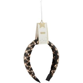 Mud Pie Women's Raffia Woven Headband, Black, One Size Fits Most