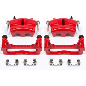 Power Stop Front S5004A Pair of High-Temp Red Powder Coated Calipers