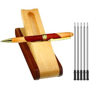 Luxury Wood Ballpoint Pen Graduation Appreciation Gift for Men with Business Case Display, Thank You Gifts Personalized Handmade Wooden Pen Set with 10 Gel Ink Refills for Employee Office Supplies