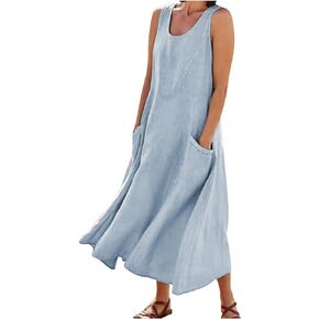 Plus Size Dresses for Curvy Women Plus Size Summer Dresses for Women 2024 Linen Boho Maxi Dresses for Women 2024
