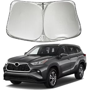 Car Windshield Sun Shade Sunshade Compatible with Toyota Highlander L LE XLE Limited Platinum 2008-2020 2021 2022 2023 2024 Accessories, Car Front Window Sun Shield