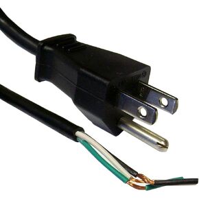 NEMA 5-15P to Standard Roj Power Cord, Black, 18/3 (18AWG 3 Conductor) SVT, 10 Amp / 125 Volt, 6 Foot