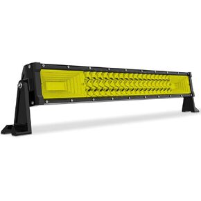Willpower 22 inch 270W Straight Triple Row Yellow Amber Led Light Bar Flood Spot Combo Driving Lights Off Road Lights for Jeep Pickup Truck ATV UTV Wrangler SUV Ram 4x4,3000K 12-24V