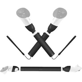 Quest 3 VR Controller Extension Handle Golf Club Game Long Handle Grip Attachment for Meta Quest 3, Black in Saudi Arabia