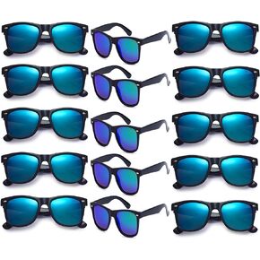 Fsmiling 15 Pack 80s Party Sunglasses Bulk Mirrored Sunglasses Party Favors Glasses Retro Sunglasses Set