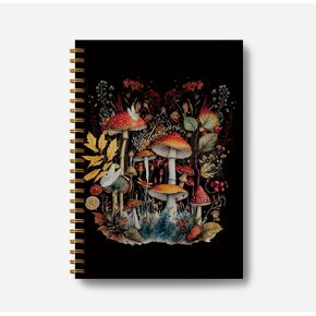 Dark Academia Floral Raven Notebook for Women - Gothic Goth Journal, Witchy Journal Notebook, Witch Stuff, Gothic Office Supplies, Halloween Notebook, Dark Cottagecore Spiral Notebook 5.5x8.3