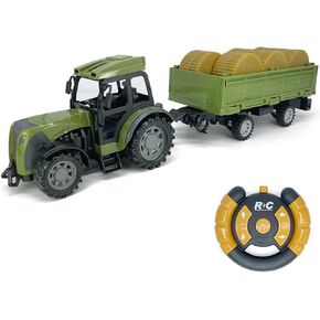 Remote Control Tractor RC Farm Tractor Toy with Trailer Animal Cow Transport Truck Detachable Tipping Trailer Farm Toys Vehicle Playset Toy Trucks for Boys Birthday Gifts for 3 4 5 6 7 Years Old Kids