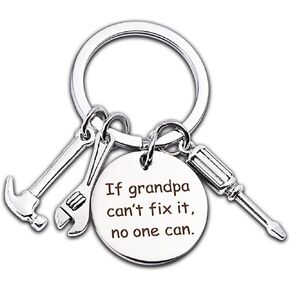 Gifts for Grandpa Custom Keychain Hammer Screwdriver Wrench Charm Tool Keychain Birthday Christmas Gifts