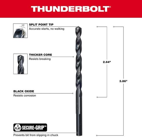 MILWAUKEE ELECTRIC TOOL 48-89-2721 Thunderbolt Bit 15/64" Black Oxide in Saudi Arabia